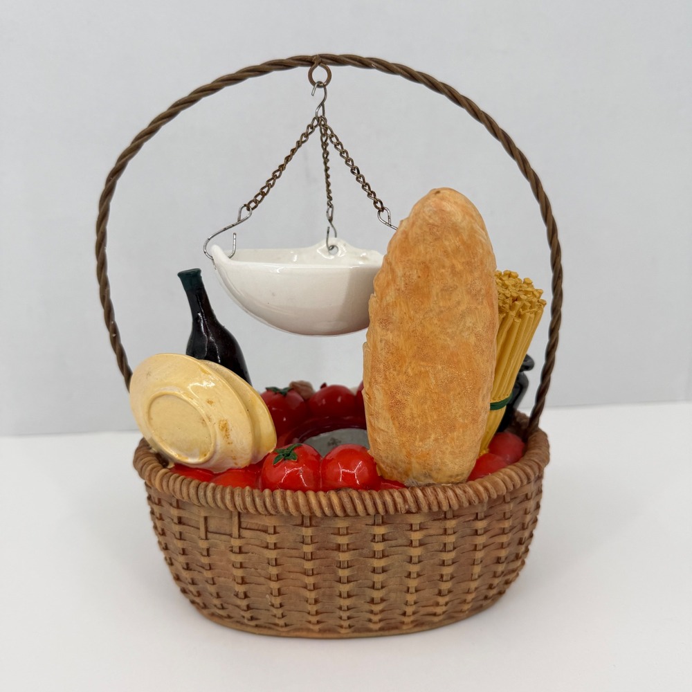 Wax Warmer Italian Picnic Basket Tealight Holder Home Decor Multicolor Food - Picture 3 of 11